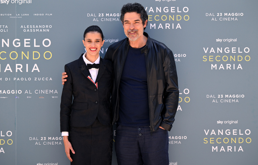 Cast of 'Vangelo secondo Maria' movie poses at photocall in Rome