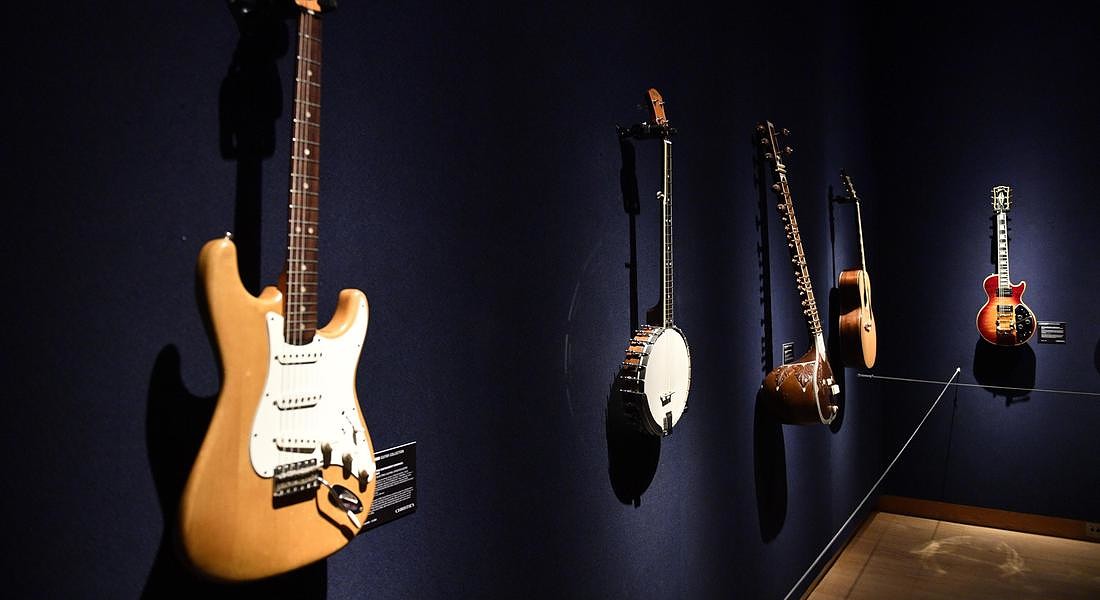 The Personal Guitar Collection of David Gilmour at Christies Auction House in London © EPA