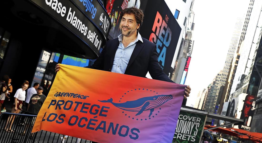 Javier Bardem attends Greenpeace Global Ocean Treaty event © EPA
