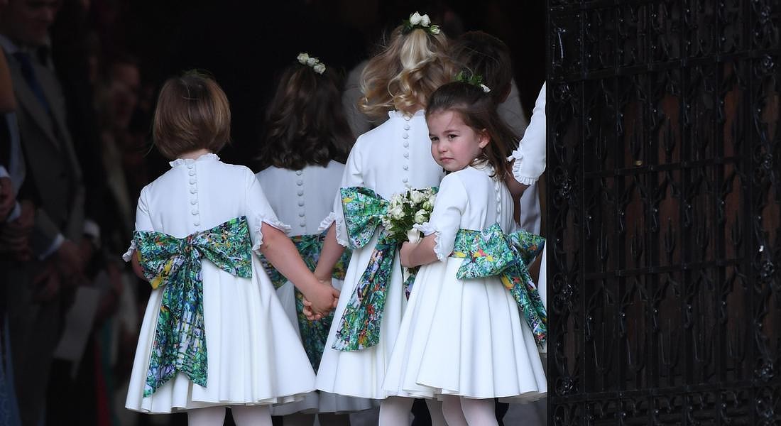 Royal Wedding: a Windsor si sono sposati la principessa Eugenie e  Jack Brooksbank. Nella foto la baby princess Charlotte © EPA
