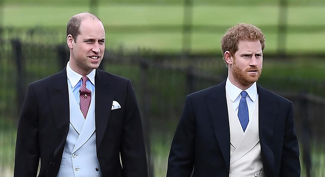 Britain's Prince William and Prince Harry, right, arrive at St Mark's Church in Englefield, England, ahead of the wedding of Pippa Middleton and James Matthews. © AP