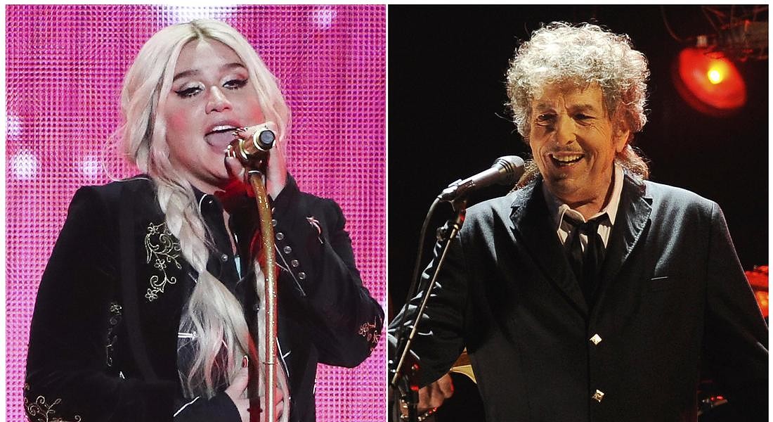 Kesha e Bob Dylan, who have reimagined songs to honor the LGBTQ community, for the six-song album, Universal Love, released digitally Thursday © AP