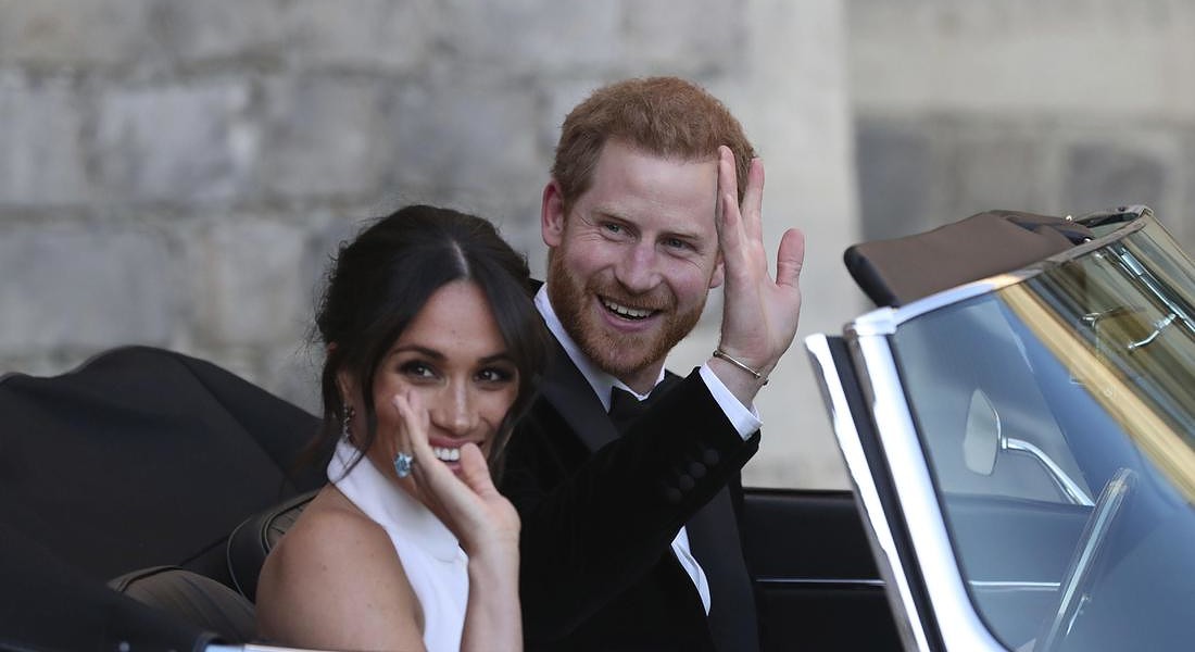 Harry e Meghan Markle il giorno delle nozze a Windsor il 19 maggio 2018 © AP