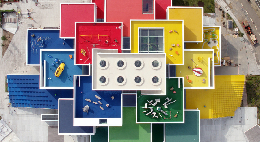 La LEGO House di Billund - vista aerea © LEGO