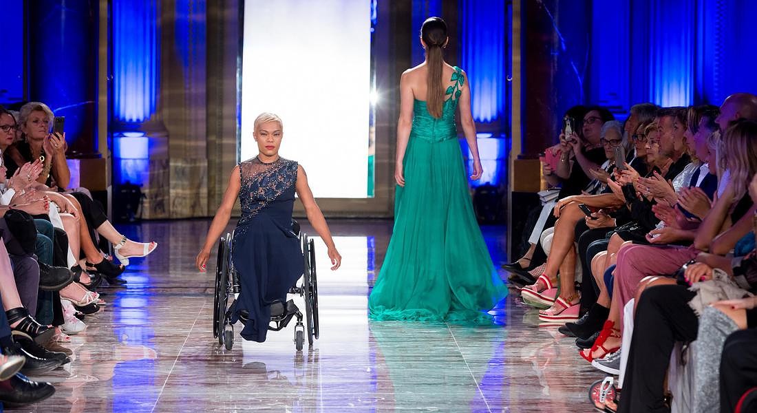 Bruna Romano, modella dell'agenzia Iulia Barton sfilata Rome Inclusive Fashion Night © ANSA