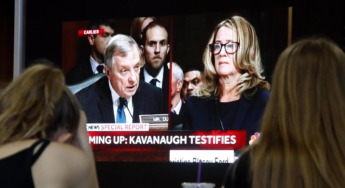 Senate Judiciary Committee hearing on nomination of Brett Kavanaugh to be SCOTUS associate justice on Televison © EPA