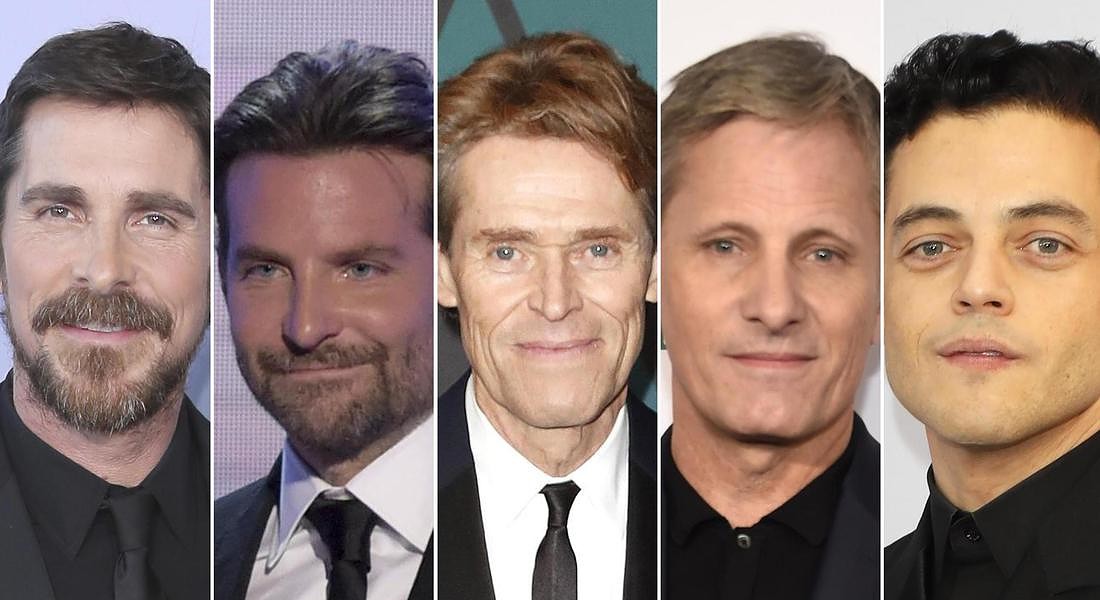 Christian Bale,Bradley Cooper,Willem Dafoe,Viggo Mortensen e Rami Malek candidati all'Oscar 2019 come attori protagonisti © ANSA