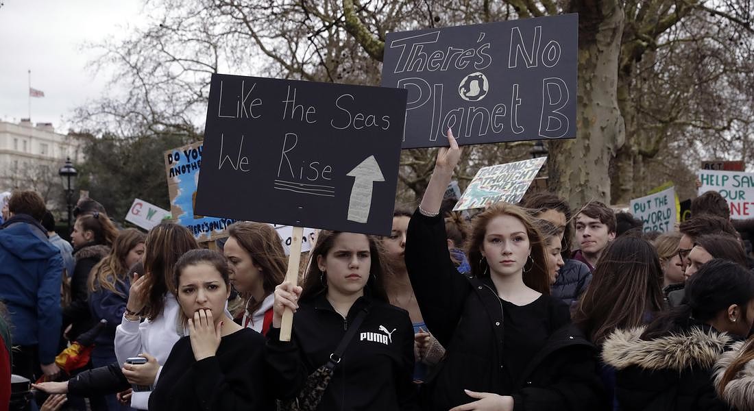 Britain Climate Student Protests © AP