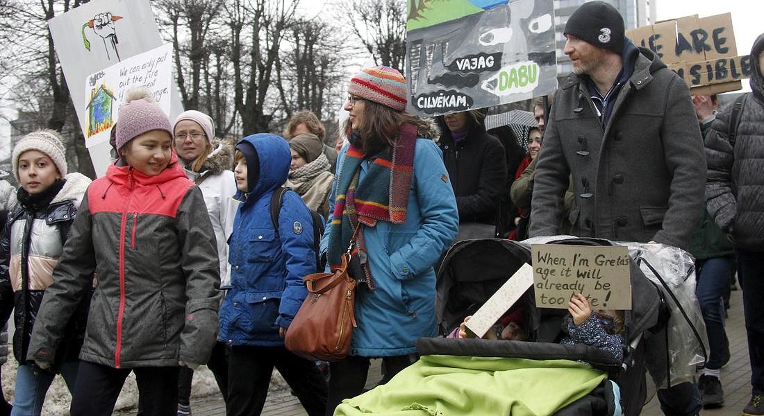 'Climate strike' protest in Riga © EPA