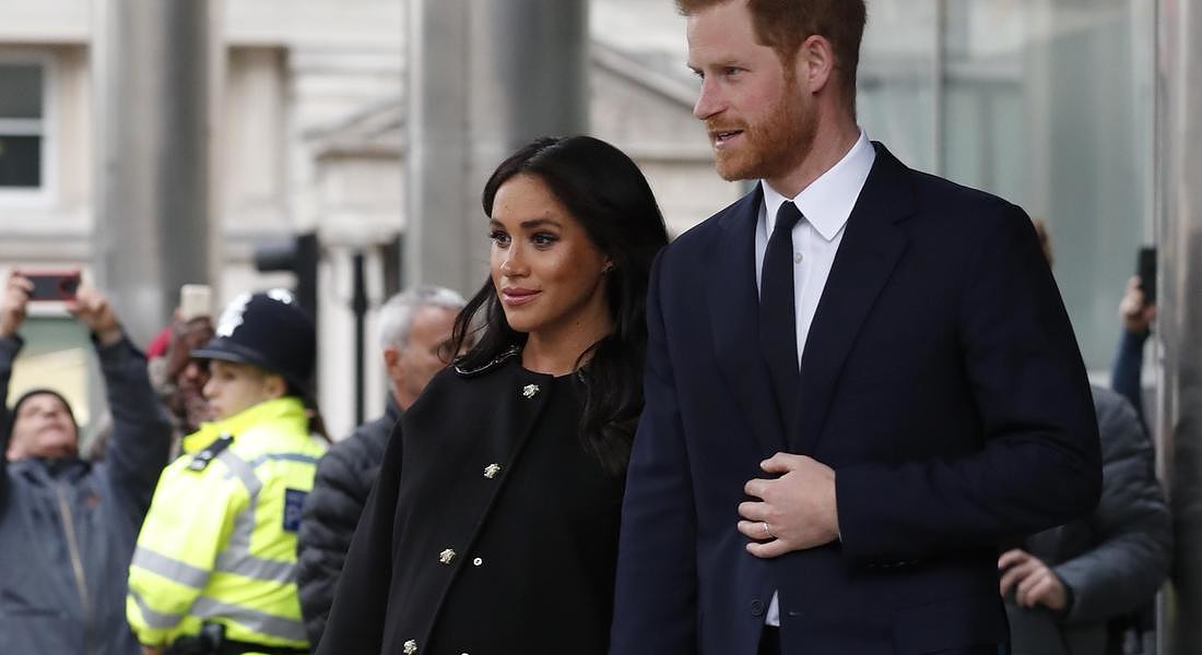Prince Harry e Meghan duchessa di Sussex alla New Zealand House di Londra per la cerimonia in memoria delle vittime dell'attentato terroristico in Nuova Zelanda © AP