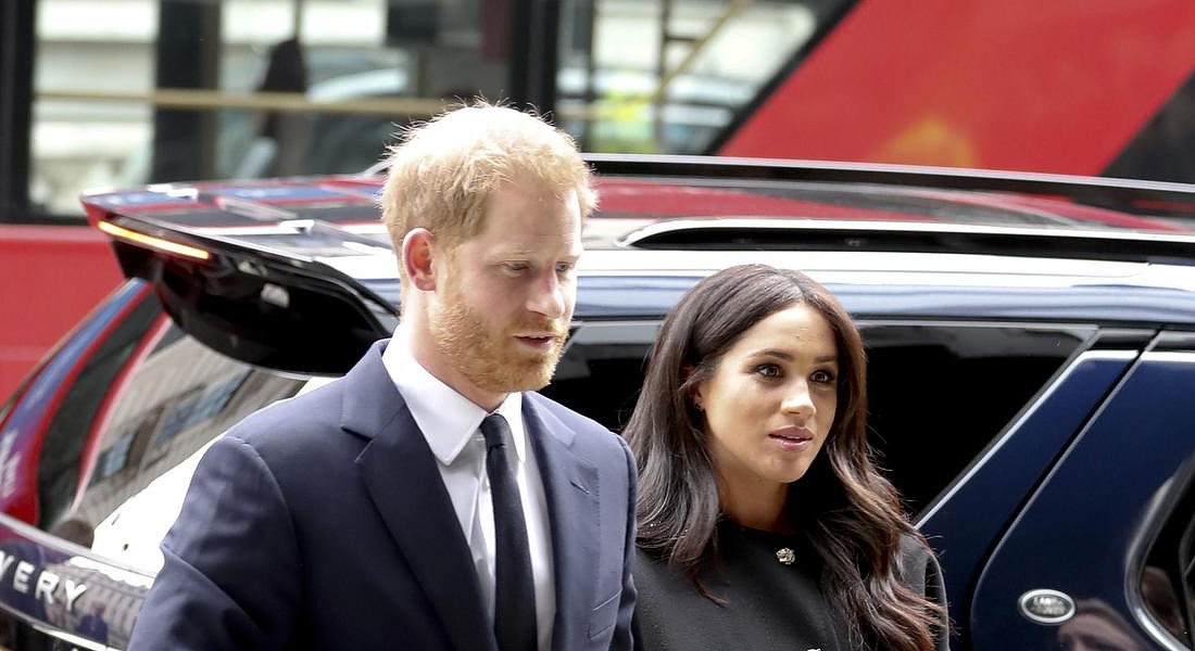 Prince Harry e Meghan duchessa di Sussex alla New Zealand House di Londra per la cerimonia in memoria delle vittime dell'attentato terroristico in Nuova Zelanda © AP