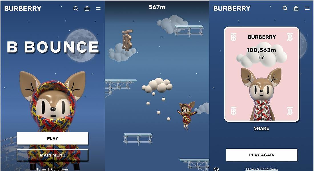 Videogame di Burberry, con sui si accumulano premi , B-Bounce © ANSA
