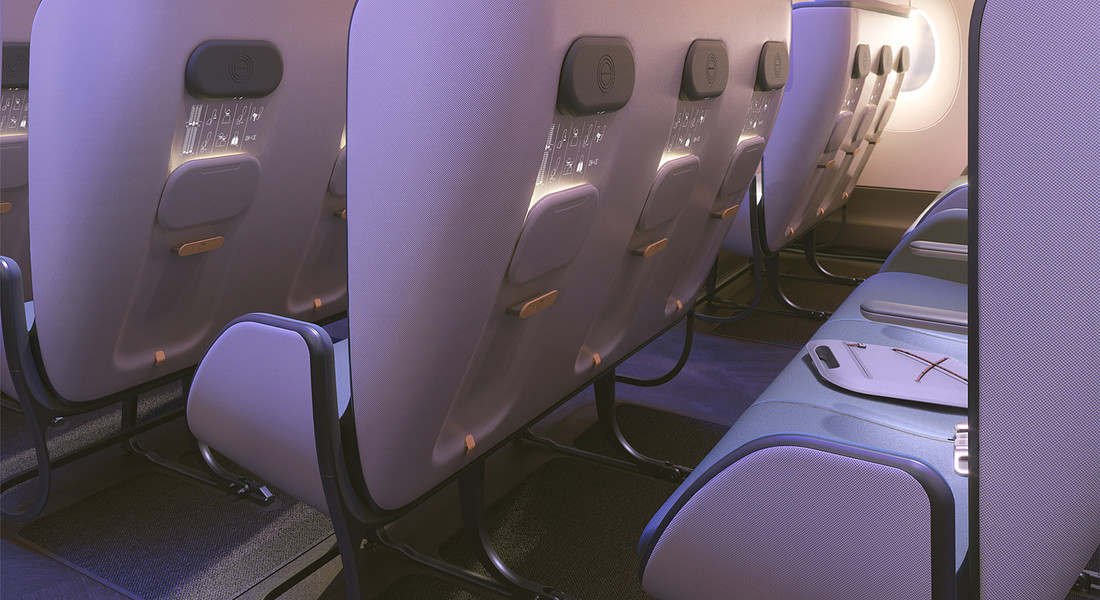 la cabina degli aerei secondo il progetto dello studio di design inglese PriestmanGoode © Ansa