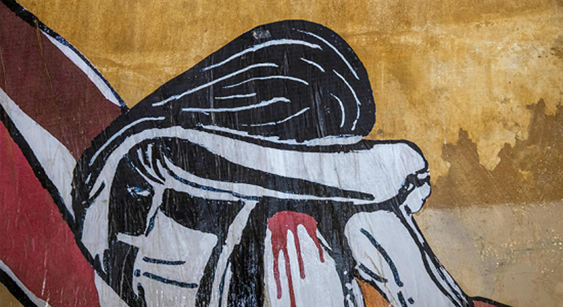 Violenza donne: Una ogni tre giorni, nuova street art di Laika © ANSA