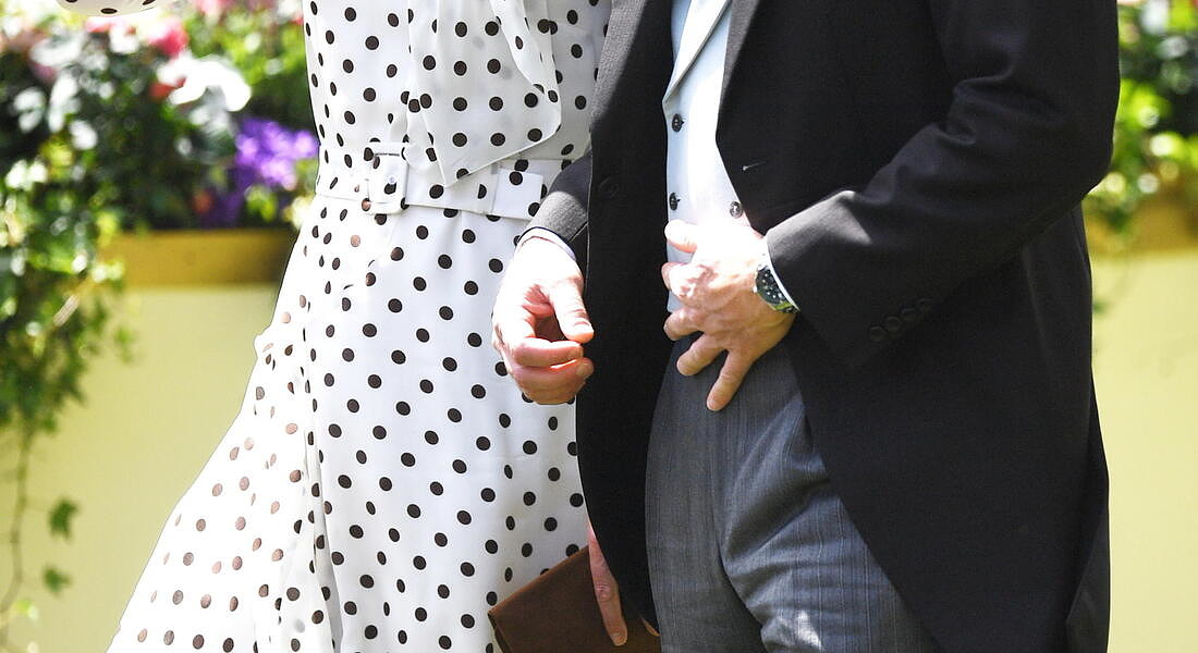Il principe William e la moglie Kate, duchi di Cambridge, al quarto giorno del Royal Ascot, le corse dei cavalli evento sociale inglese. © EPA