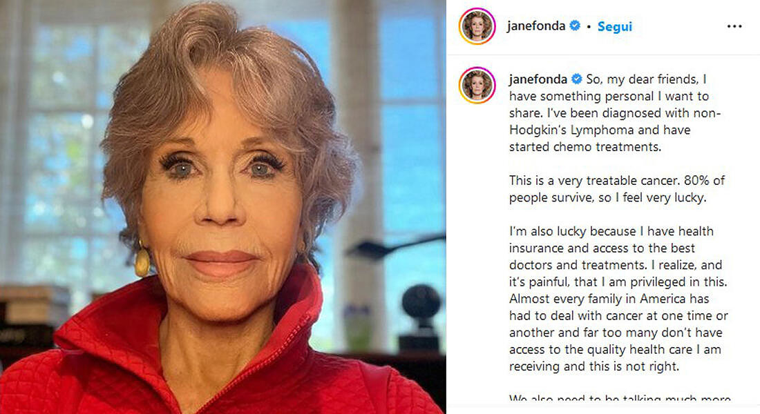 Jane Fonda, ho cancro trattabile ma sono privilegiata per cure © ANSA