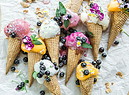 gelati con fiori e oli essenziali (fonte Glovo) (ANSA)