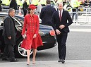 Il duca e la Duchessa di Cambridge Kate Middleton arrivano alla messa del Commonwealth day all'Abbazia di Westminster a Londra, in Gran Bretagna, l'11 marzo 2019. (ANSA)