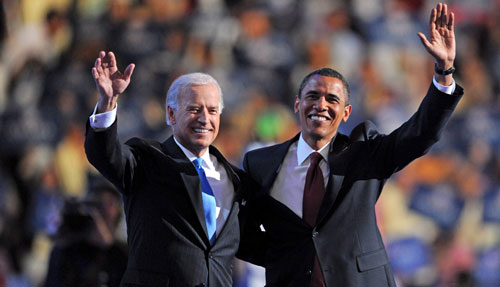 Barack Hussein Obama e il vice premier Joe Biden