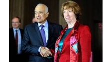 Catherine Ashton junto al Secretario General de la Liga Arabe, Nabil al-Arabi ANSA)