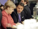 La cancelliera Angela Merkel e il premier Giuseppe Conte in una foto di archivio (ANSA)