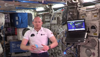 L'astronauta dell'Esa Alexander Gerst, comandante della Stazione Spaziale, nel videomessaggio inviato agli epserti della Cop24 (fonte: ESA) (ANSA)