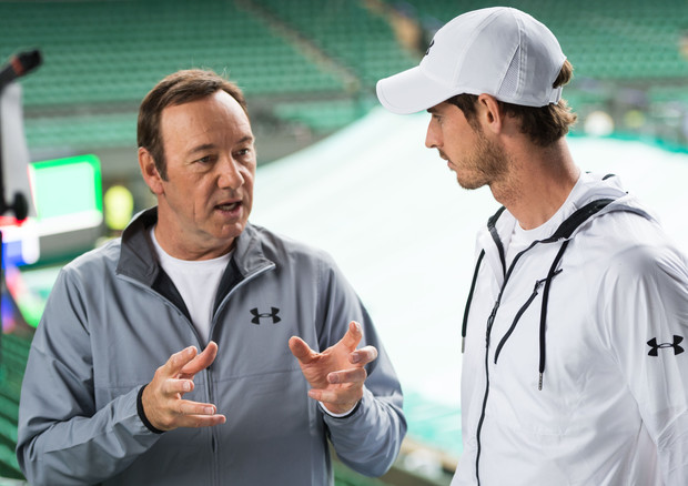 Kevin Spacey (s) e Andy Murray a Wimbledon © Ansa