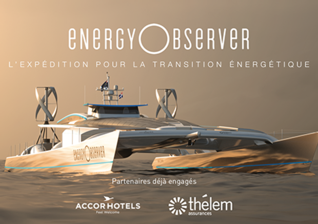 Eco-catamarano Energy Observer sarà spinto da rinnovabili e idrogeno © Ansa