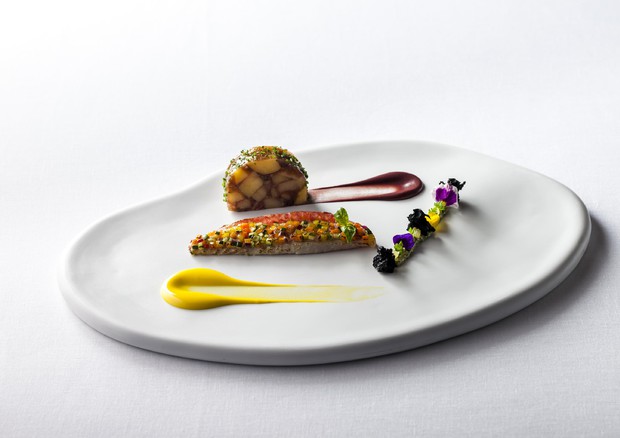 Dream-menu chef Ciervo con 12 grammi tartufo bianco a piatto © ANSA