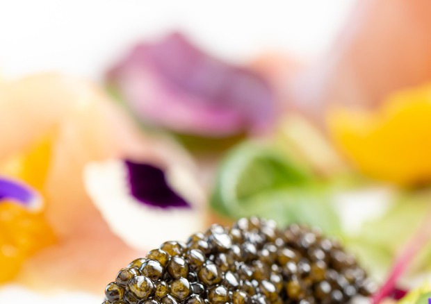 Una proposta Caviar Kaspia a Roma, menu  dello chef Giovanni Giammarino © ANSA