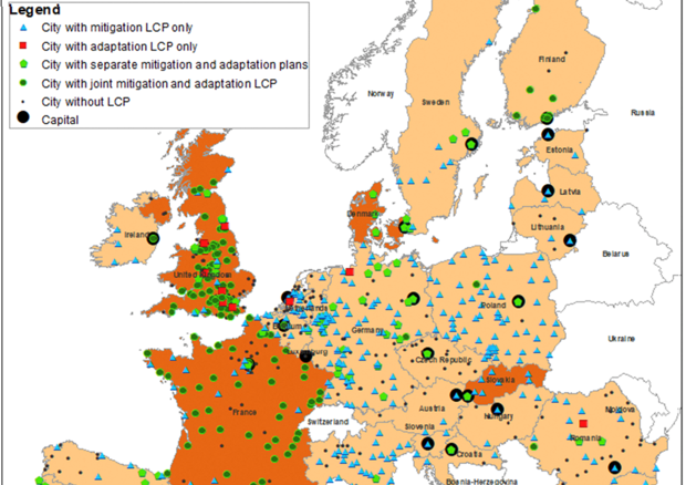La distribuzione dei piani climatici in Europa © Ansa