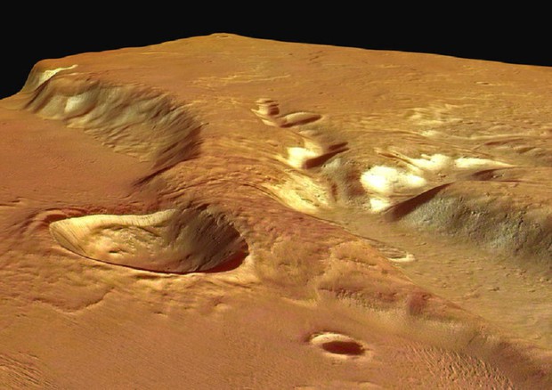 La formazione Medusa Fossae su Marte, fotografata dal satellite europeo Mars Express (fonte: ESA/DLR/FU Berlin, G. Neukum, CC BY-SA 3.0 IGO) © Ansa