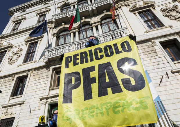 Protesta di Greenpeace a Venezia sui Pfas © ANSA