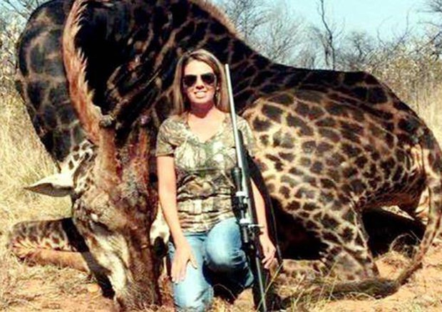 Insulti a cacciatrice Usa per foto con rara giraffa uccisa © ANSA