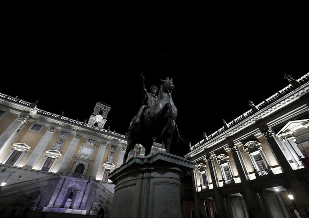 Piazza del Campidoglio e la statua del Marco Aurelio, Roma, 10 novembre 2018 © ANSA 