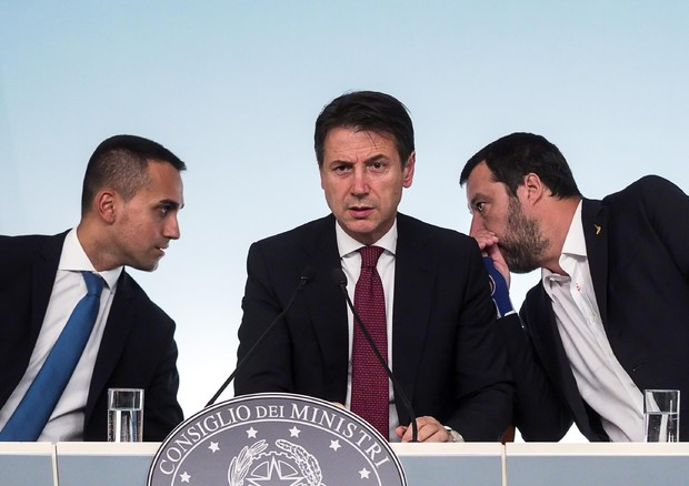 Conte con Di Maio e Salvini (archivio) © ANSA