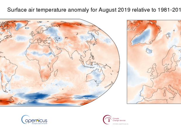 In Europa il secondo agosto più caldo degli ultimi 40 anni (fonte Copernicus-ECMWF) © Ansa