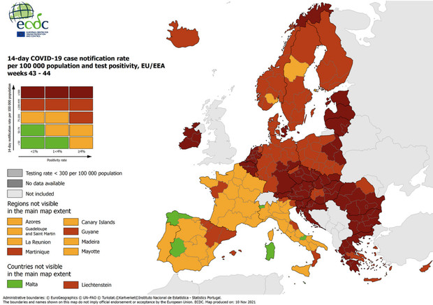 Covid: Ecdc, situazione molto preoccupante in 10 Paesi Ue © ANSA