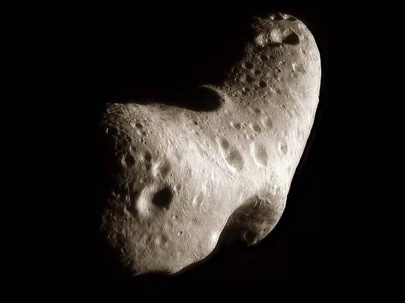L'asteroide Eros 433 (fonte: NEAR Project, NLR, JHUAPL, Goddard SVS, NASA)