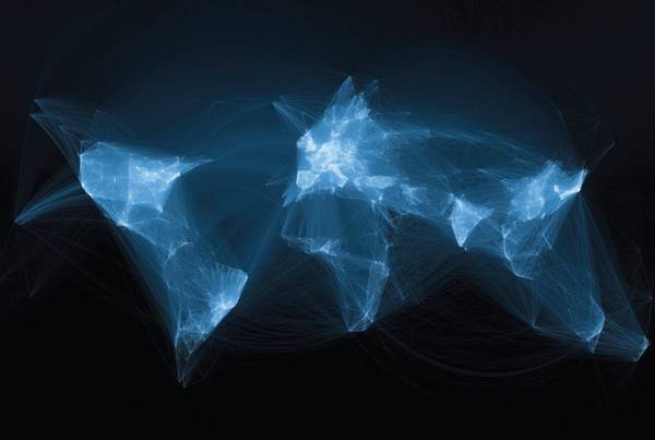La mappa dei movimenti dei ricercatori scientifici a livello globale (fonte: Nature)