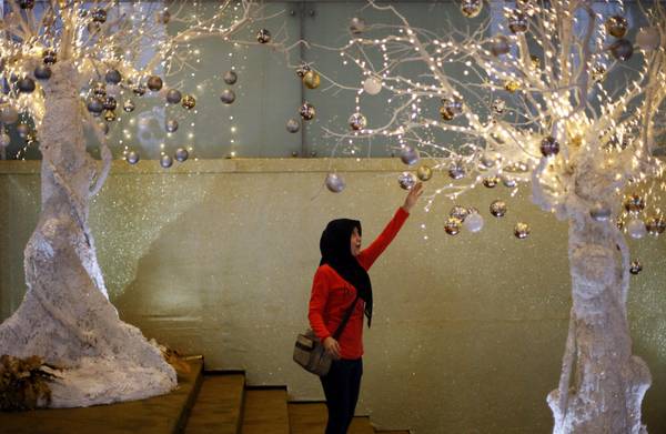 Decorazioni natalizie a Jakarta