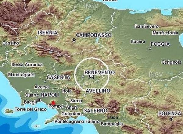 Localizzazione del terremoto nel Sannio del 27 settembre (fonte: INGV)