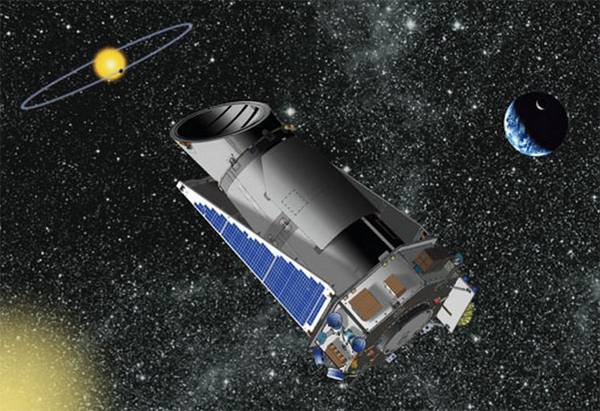 Rappresentazione artistica del telescipio spaziale Kepler della Nasa (fonte: NASA)