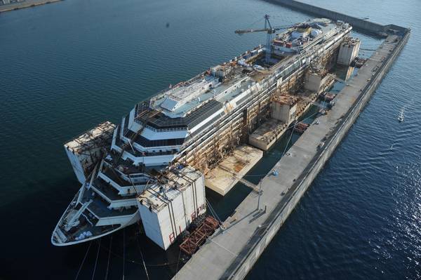 Concordia:Ship recycling,smaltimento concluso primavera 2016