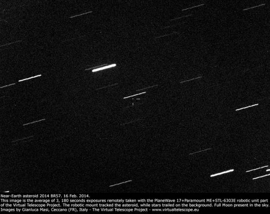 L'asteroide 2014 BR57, fotografato da Gianluca Masi (fonte: Gianluca Masi, The Virtual Telescope Project 2.0)