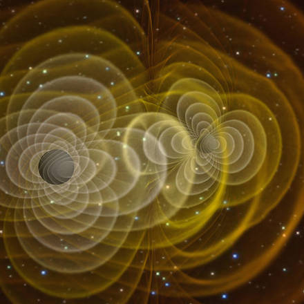 Rappresentazione grafica delle onde gravitazionali previste dalla teoria della relatività generale di Einstein (fonte: Henze, NASA)