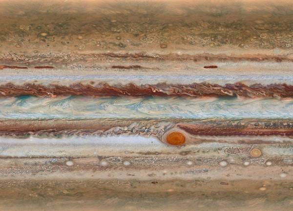 La macchia rossa di Giove si rimpiccolisce e sbiadisce (NASA, ESA, A. Simon, GSFC), M. Wong, UC Berkeley e G. Orton, JPL-Caltech)