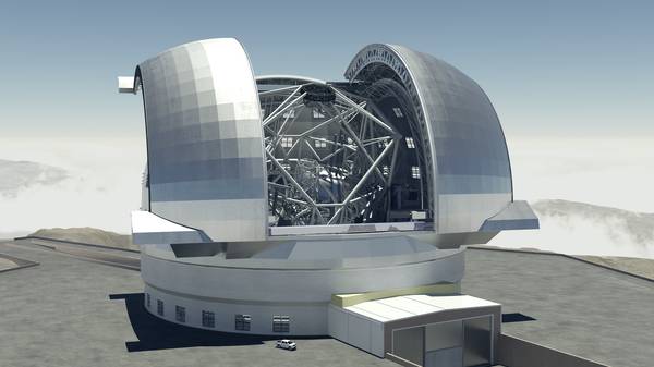 Progetto del super telescopio E-elt (fonte: ESO)
