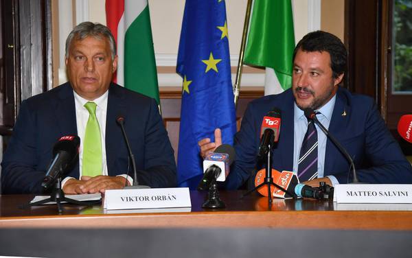 Meeting in Milan between Matteo Salvini and Viktor Orban
