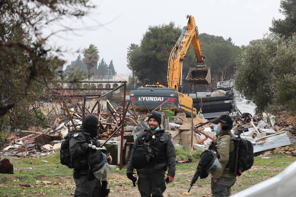 Salhiya family house evacuation and demolition in the Sheikh Jarrah neighbourhood of East Jerusalem
